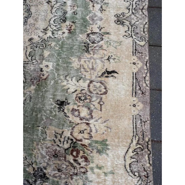 Vintage Green and Beige Yuruk Rug, 1960s For Sale - Image 9 of 11