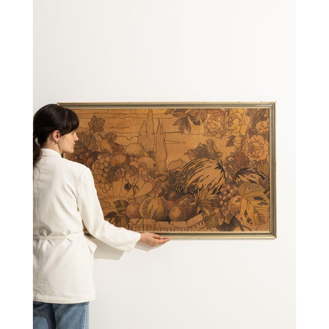 Early 20th Century France Sienna Wood Painting For Sale - Image 12 of 15