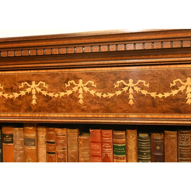 Regency Sheraton Open Front Walnut Bookcases, Set of 2 For Sale - Image 6 of 15