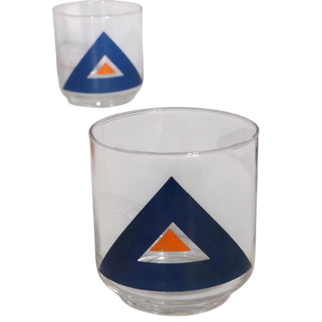 1970s Libbey Bold Super Graphic Mod Glasses - Set of Seven For Sale - Image 11 of 11