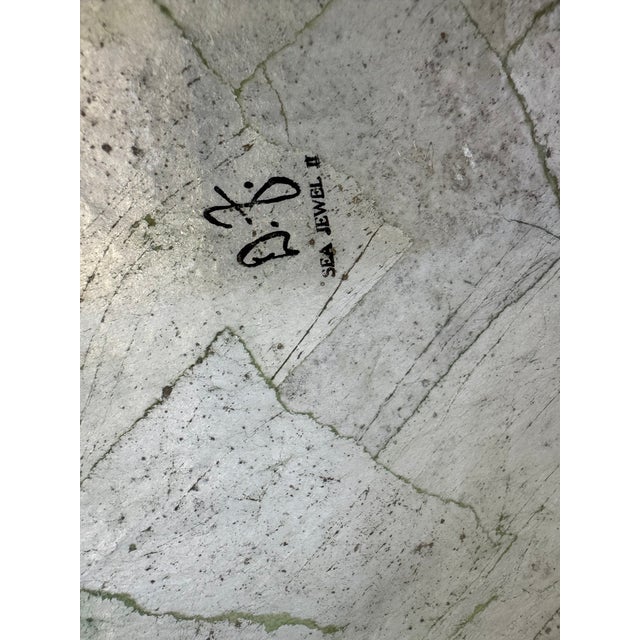 1980’s Vintage “Sea Jewel Ii” Handmade and Hand-Painted Papier Mâché Vase, Signed For Sale - Image 11 of 12