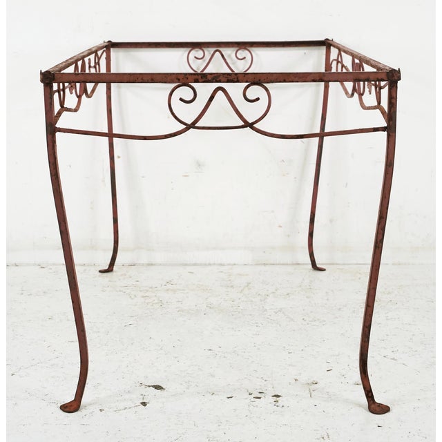Metal Vintage Rectangle Wrought Iron Table Base For Sale - Image 7 of 10