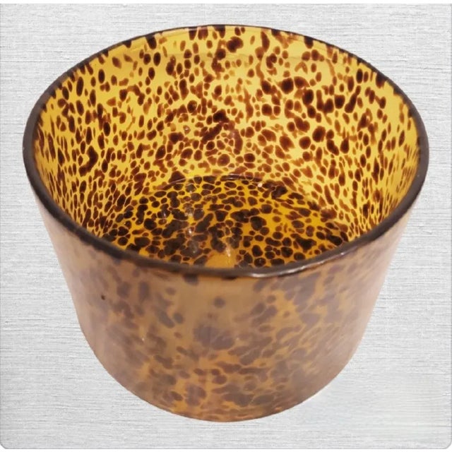 Chelsea House Inc Huge Glass Tortoiseshell Round Extra Large Vase Vessel Bowl For Sale - Image 4 of 8