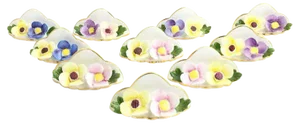 Vintage Mid-Century Floral Place-Card Holders - Set of 10