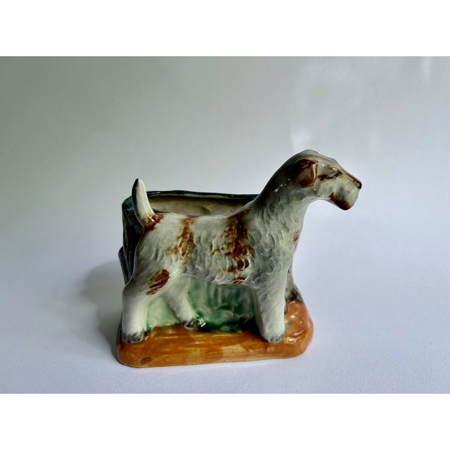 Mid-Century Modern 1950's Wire Hair Fox Terrier Dog Ceramic Vase, Planter For Sale - Image 3 of 17