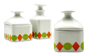 French Art Deco Limoges Porcelain Toiletry Set, 1920s, Set of 3