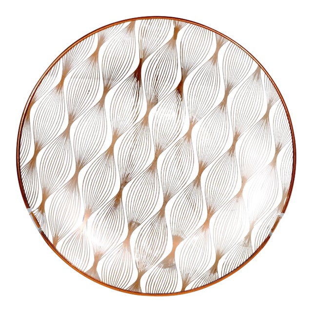 20th Century Danish Modern Gold Glass Svend Jensen Dish For Sale