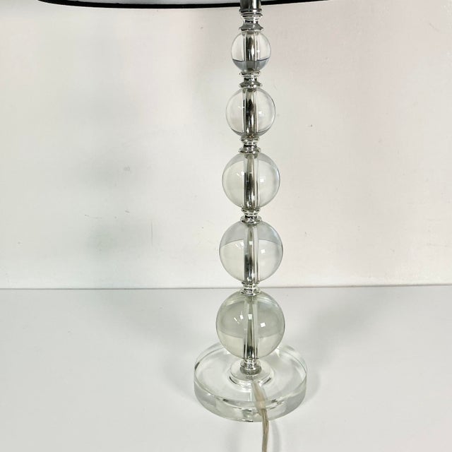 1980s Vintage Contemporary Modern Round Lucite Stacking Balls Table Lamp For Sale - Image 9 of 13