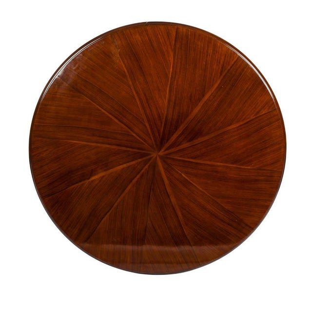 Art Deco Pair of French Art Deco Style Round Mahogany Side Tables With Lower Shelves For Sale - Image 3 of 5
