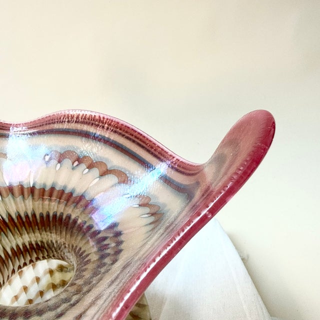 Mid-Century Modern Vintage Peacock Eye Vase in Glass, 1970s For Sale - Image 3 of 16