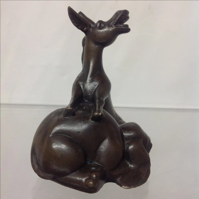Mid 20th Century Solid Bronze DNC Political Sculpture For Sale - Image 5 of 5