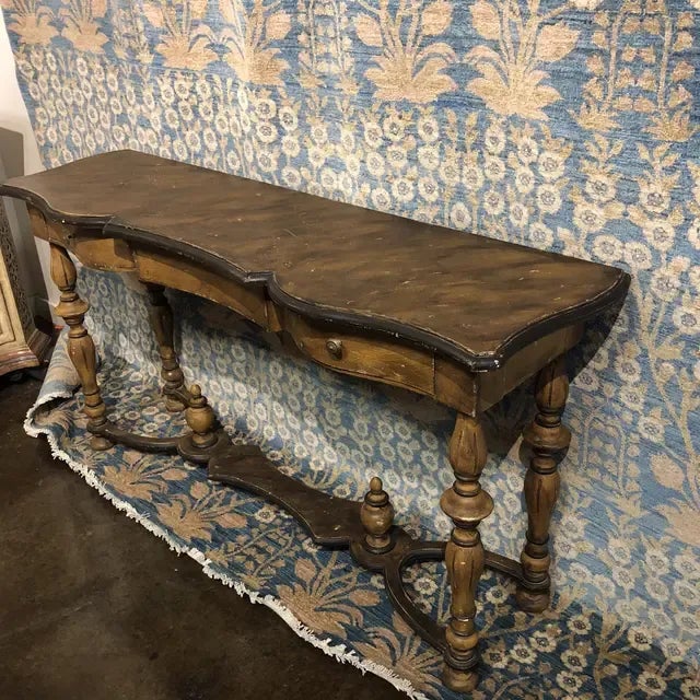 1960s Italian Hand Carved Wooden Console Table For Sale - Image 12 of 12