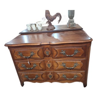 Vintage French Provincial Bombe Commode With Ornate Brass Hardware For Sale