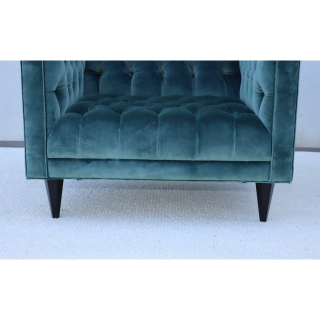 Stuart Scott Tufted Tux Club Chairs in Velvet For Sale - Image 14 of 18
