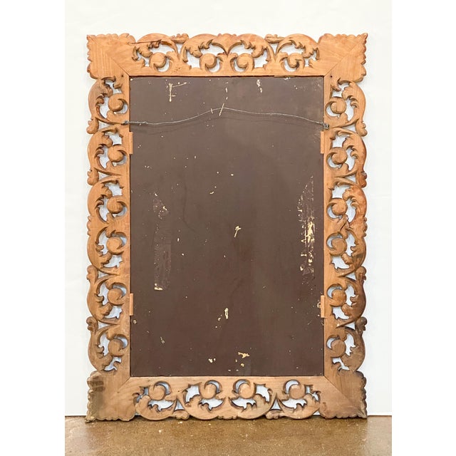 French Baroque Framed Mirror With Carved Foliate Frame (H 35 X W 25 1/2) For Sale - Image 9 of 9