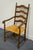 Ethan Allen Ethan Allen Heirloom Nutmeg Maple Colonial Early American Ladderback Rush Seat Dining Arm Chair For Sale - Image 4 of 9