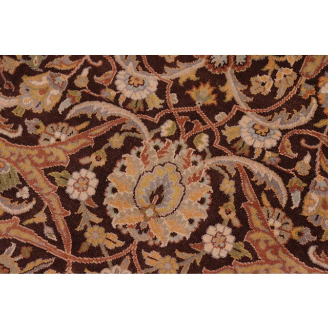 Shabby Chic 1990's Pak-Persian Brown/Tan Wool Rug - 9'0'' X 12'2'' For Sale In New York - Image 6 of 9