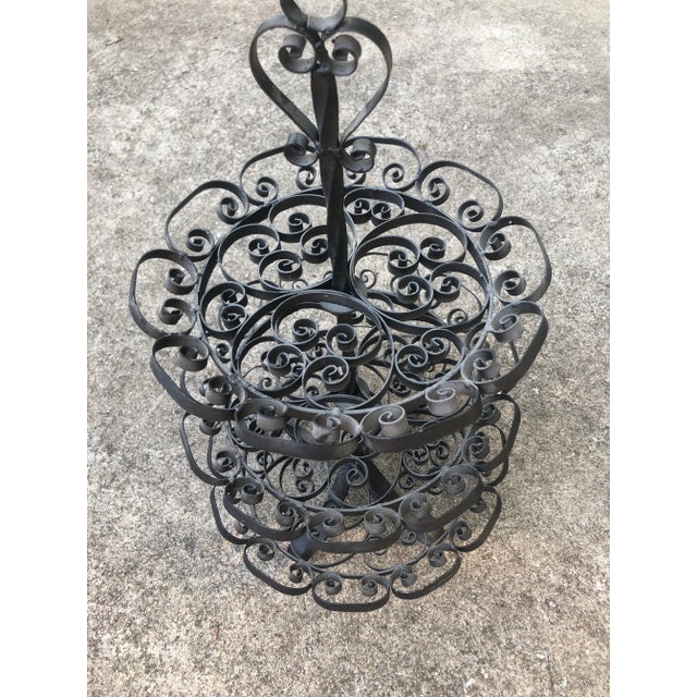 Spanish 1950s Spanish Ornate Cast Iron Three Tier Stand For Sale - Image 3 of 10