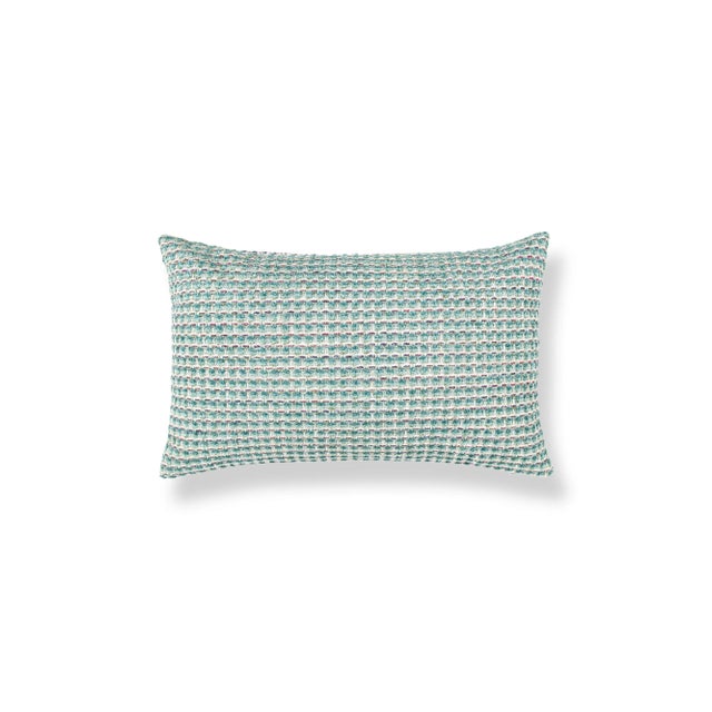 Contemporary The House Of Scalamandré Heatherton Lumbar Pillow In Aquamarine For Sale - Image 3 of 3