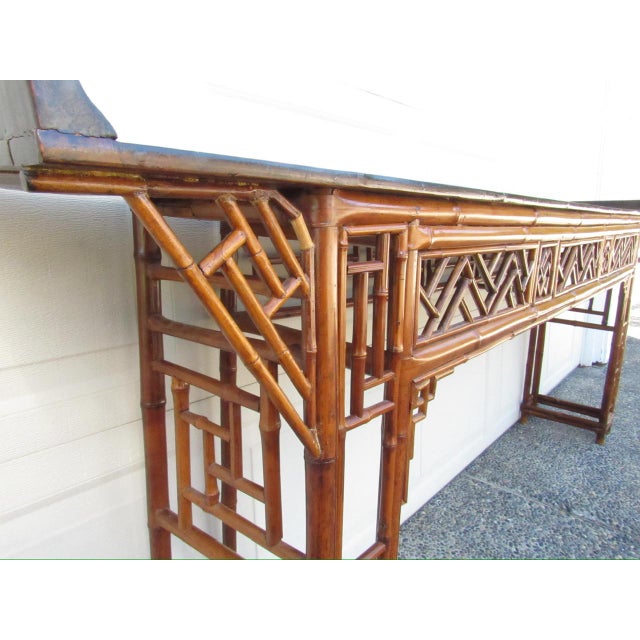 Chinese Bamboo Altar or Console Table For Sale - Image 18 of 18