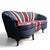 Vintage Union Jack Upholstered Sofa With Ornate Carved Wood Frame For Sale - Image 12 of 18