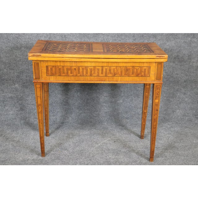 Rare Italian Inlaid 18th Century Olivewood and Rosewood Games Table Circa 1780 For Sale - Image 11 of 12