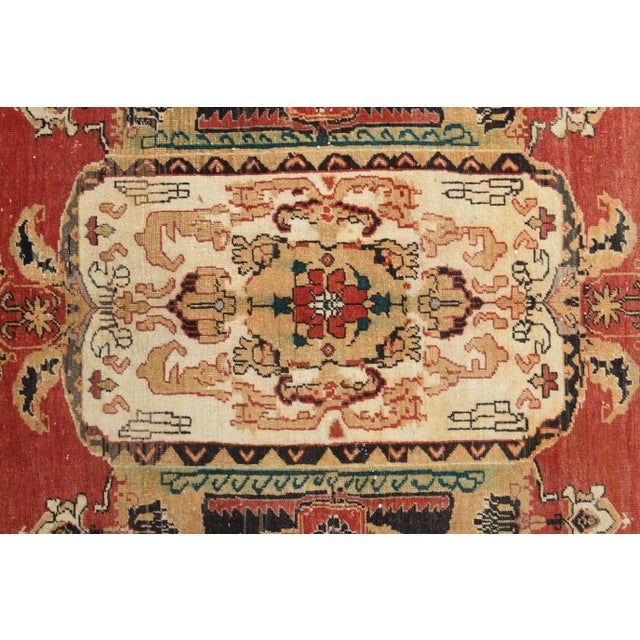 Textile 1970s Vintage Turkish Handmade Wool Red Oversized Area Rug For Sale - Image 7 of 10