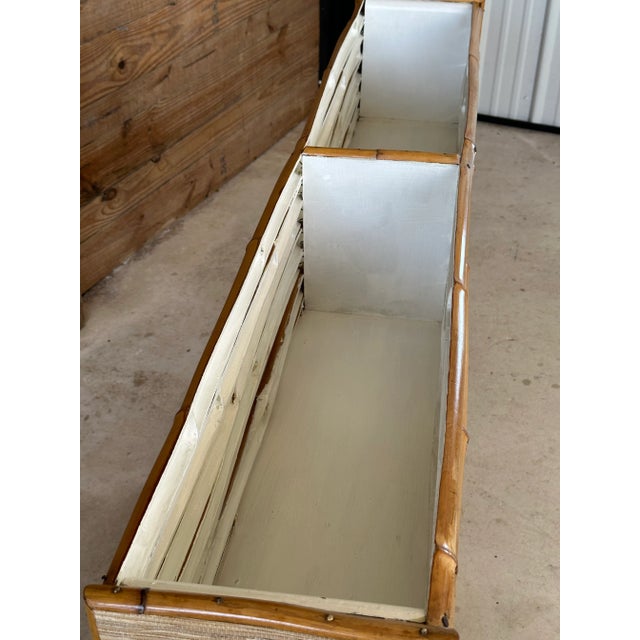 1950’s Coastal Old Florida Split Bamboo Grasscloth Planter For Sale - Image 4 of 13