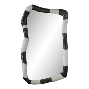 Contemporary Organic Shaped Mirror in Black "Echoe Black"