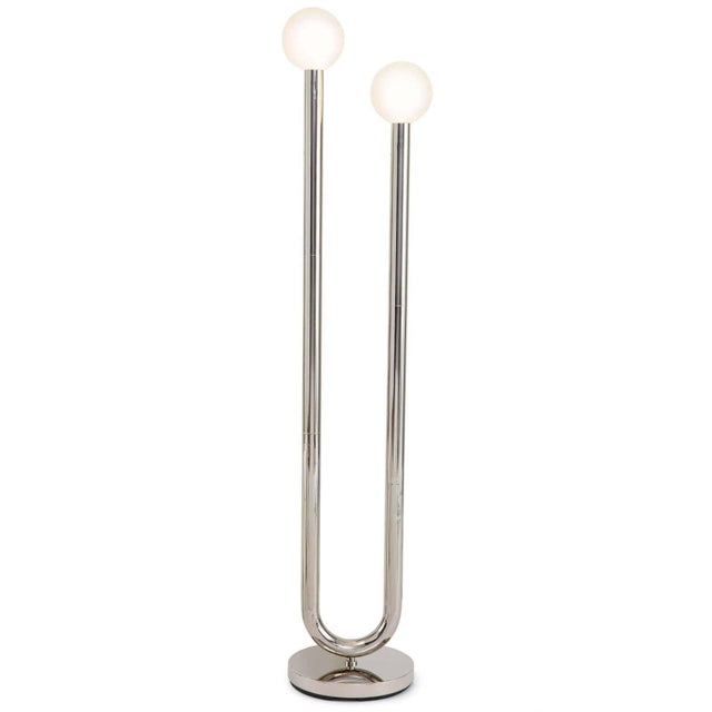 Metal Regina Andrew Happy Steel Floor Lamp, Polished Nickel For Sale - Image 7 of 7