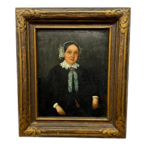 19th Century French Portrait of Matron Oil Painting