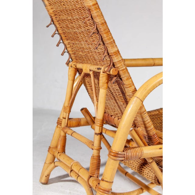 Bamboo & Rattan Easy Chair, Italy, 1960s For Sale - Image 9 of 12