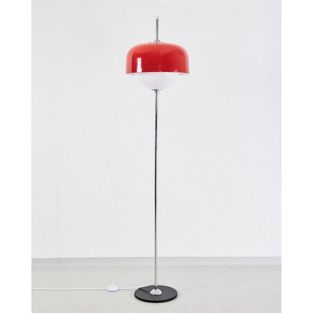 Metal Space Age Red Chrome Floor Lamp, 1970s For Sale - Image 7 of 7