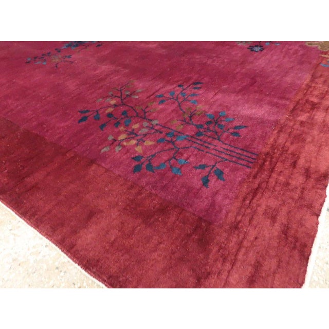 Magenta Galerie Shabab Collection Early 20th Century Chinese Art Deco Accent Rug For Sale - Image 8 of 10