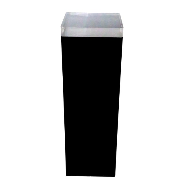 Mid-Century Modern Vintage Lucite Black and Clear Pedestal C. 1970's For Sale - Image 3 of 16