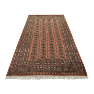 Bokhara Rug 6’2” X 9’6” Pink Wool Tribal Hand-Knotted Oriental Carpet