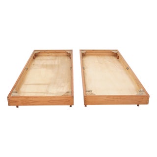 Wooden Single Bed, 1950s For Sale