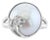 Mabe Pearl Flower Diamond Ring 14k White Gold, Size 6 For Sale