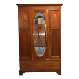 Edwardian Inlaid Mahogany Wardrobe, 1910 For Sale