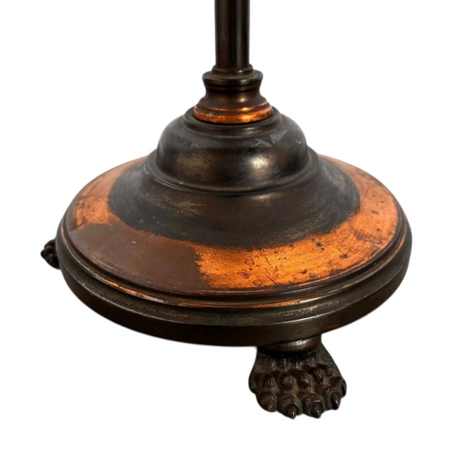 Early 20th Century The Gilded Aviary: A Vintage Tiger-Stripe Copper Bird Cage on Stand For Sale - Image 5 of 12