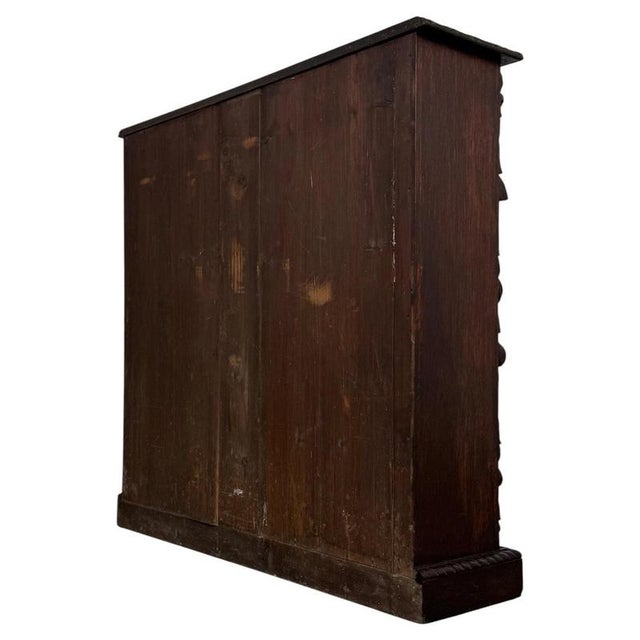Antique Victorian Carved Oak Open Bookcase, England For Sale - Image 6 of 11