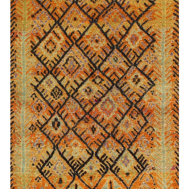 Mid 20th Century Vintage Moroccan Large Gallery Runner With Tribal Geometric Design 6'6'' X 16'0'' For Sale - Image 5 of 6