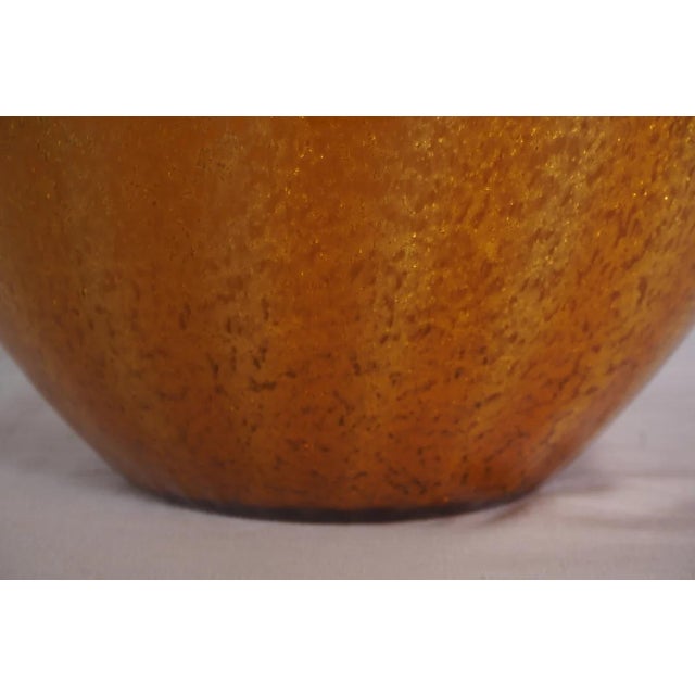 Mid-Century Modern Vintage Italian Lancel Gold Murano Glass Vase For Sale - Image 3 of 5