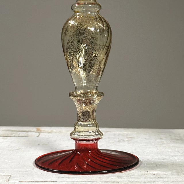 Vintage Venetian Murano Art Glass Hand Blown Goblet (Pair) For Sale In Philadelphia - Image 6 of 8