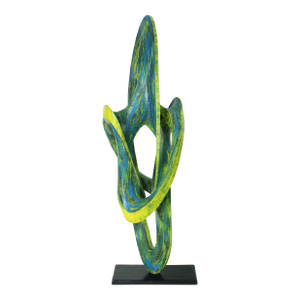 Late 20th Century Postmodern Mixed Media Painted Fiberglass Infinity Abstract Sculpture by Alfredo Alea