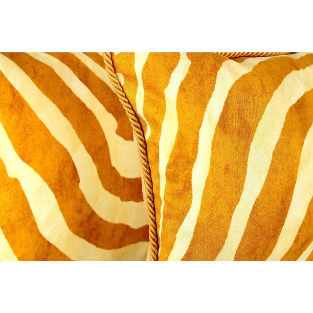 Kravet Tiger Stripe Vintage Lumbar Pillow Cover With Piping For Sale - Image 11 of 13