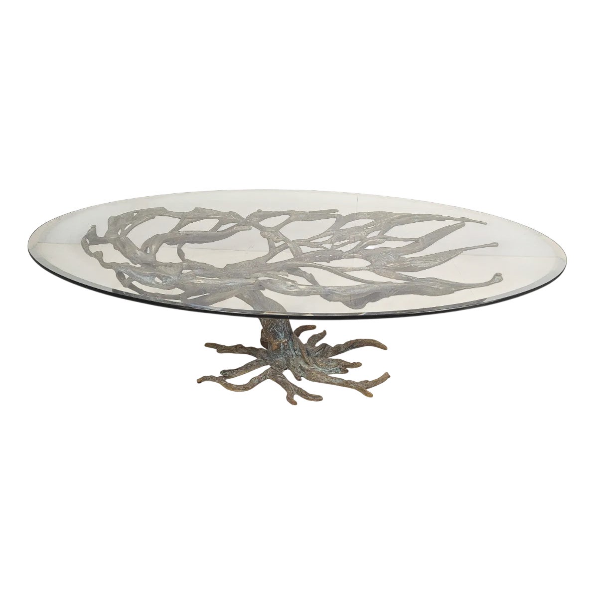 Large Sculptural Bronze Tree Table, 1970s | Chairish