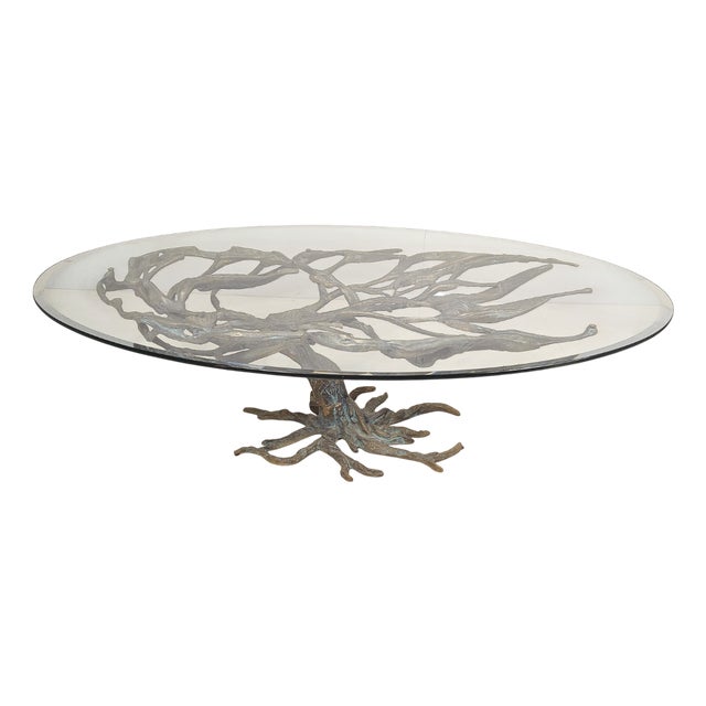 Large Sculptural Bronze Tree Table, 1970s For Sale