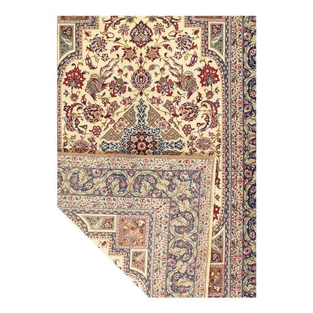Traditional 2010s Fine Hand Knotted Persian Silk & Wool Isfahan Rug For Sale - Image 3 of 5