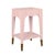 Contemporary Matthew Izzo Home Patti Glossy Pink Lacquer One Drawer Side Table With Antique Brass Foot Caps For Sale - Image 3 of 7